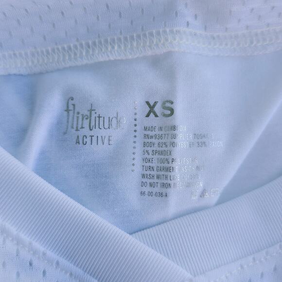 Flirtitude Active Short Sleeve White Jersey Top Size XS - Picture 6 of 7